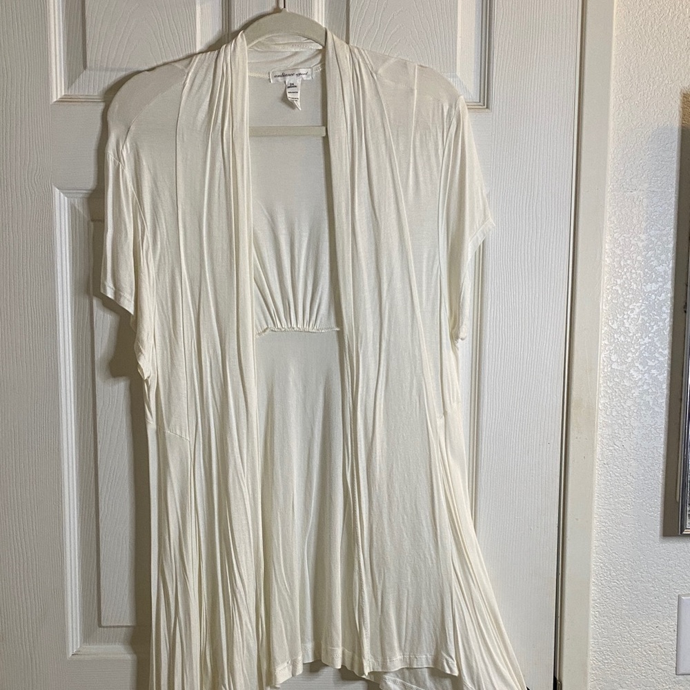 Ambiance Cream Open-Front Cardigan